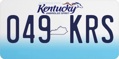 KY license plate 049KRS