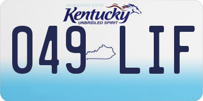KY license plate 049LIF