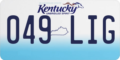 KY license plate 049LIG