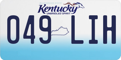 KY license plate 049LIH