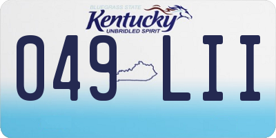 KY license plate 049LII