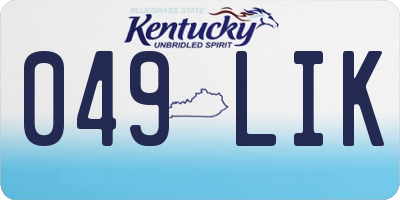 KY license plate 049LIK