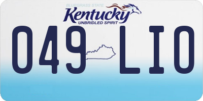 KY license plate 049LIO