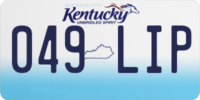 KY license plate 049LIP