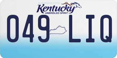 KY license plate 049LIQ