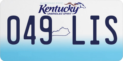 KY license plate 049LIS