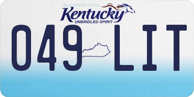KY license plate 049LIT