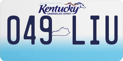 KY license plate 049LIU