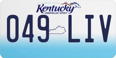 KY license plate 049LIV