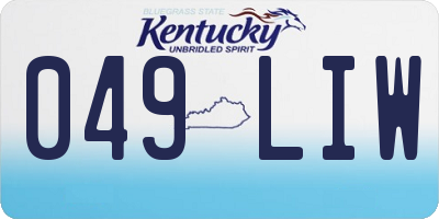 KY license plate 049LIW