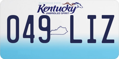 KY license plate 049LIZ