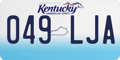 KY license plate 049LJA