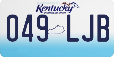 KY license plate 049LJB
