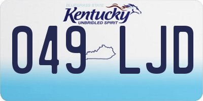 KY license plate 049LJD