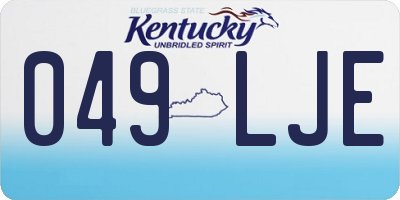 KY license plate 049LJE