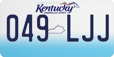 KY license plate 049LJJ
