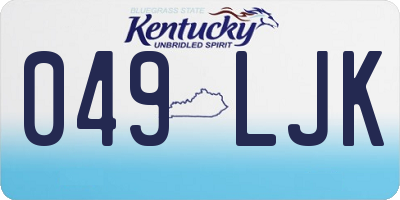 KY license plate 049LJK
