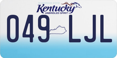 KY license plate 049LJL