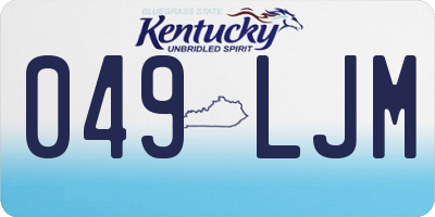 KY license plate 049LJM