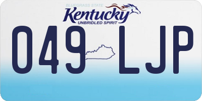 KY license plate 049LJP