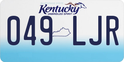 KY license plate 049LJR