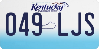 KY license plate 049LJS
