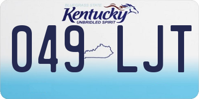 KY license plate 049LJT