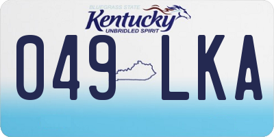 KY license plate 049LKA