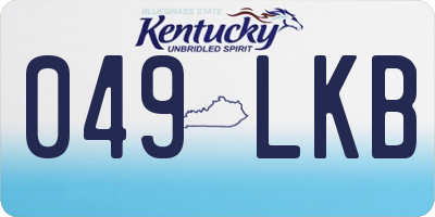 KY license plate 049LKB