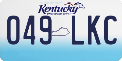 KY license plate 049LKC