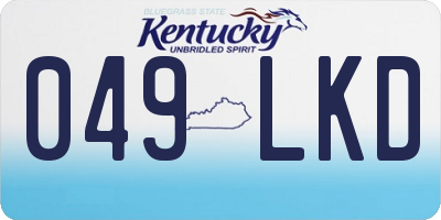 KY license plate 049LKD