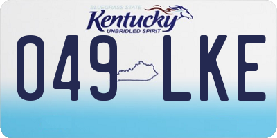 KY license plate 049LKE