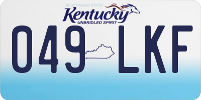 KY license plate 049LKF