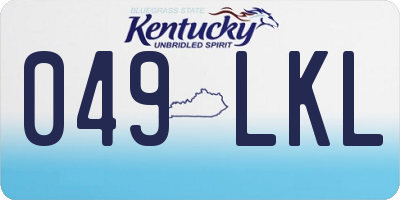 KY license plate 049LKL
