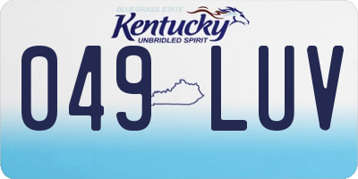 KY license plate 049LUV