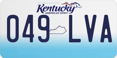 KY license plate 049LVA