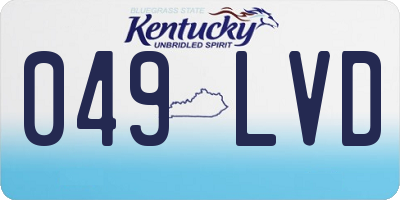 KY license plate 049LVD