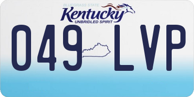 KY license plate 049LVP