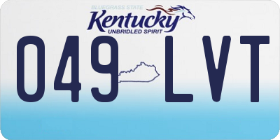 KY license plate 049LVT