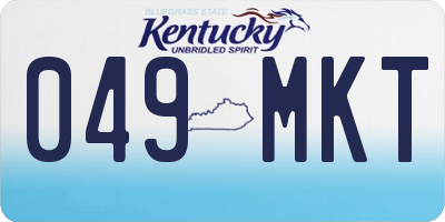 KY license plate 049MKT
