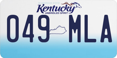 KY license plate 049MLA