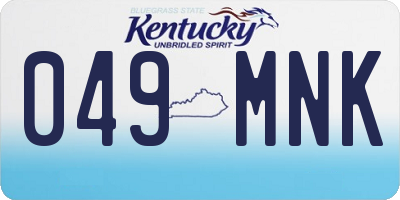 KY license plate 049MNK