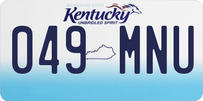KY license plate 049MNU