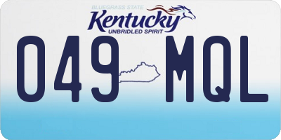 KY license plate 049MQL