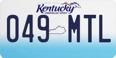 KY license plate 049MTL