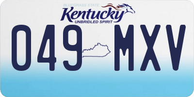 KY license plate 049MXV