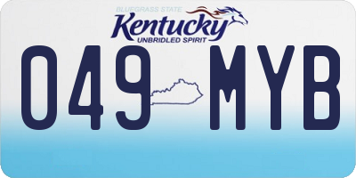 KY license plate 049MYB