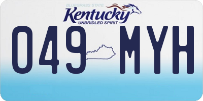KY license plate 049MYH