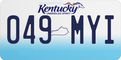 KY license plate 049MYI
