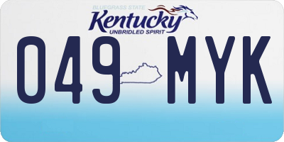 KY license plate 049MYK